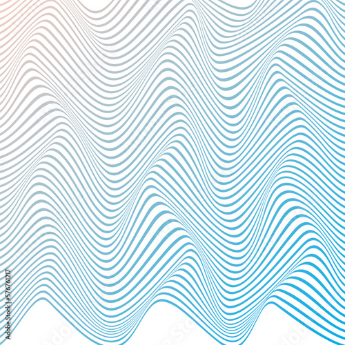 ABSTRACT COLORFUL GRADIENT BLUE WAVY LINE PATTERN BACKGROUND. COVER DESIGN 