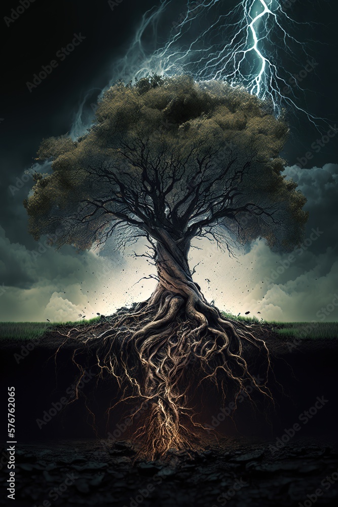 Big Tree With Strong Roots Resists Thunder Storm Symbolic Conceptual 42-common-types-of-trees-with-names-facts-and-pictures-tree-images