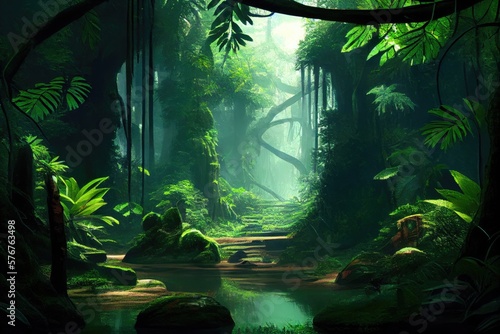 Green jungle.generative Ai