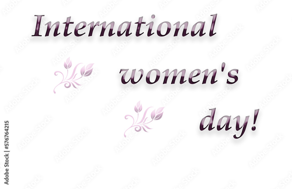 March 8 International Women's Day pink color only title isolated for banner printing March 8 International Women's Day pink color only title isolated for banner printing