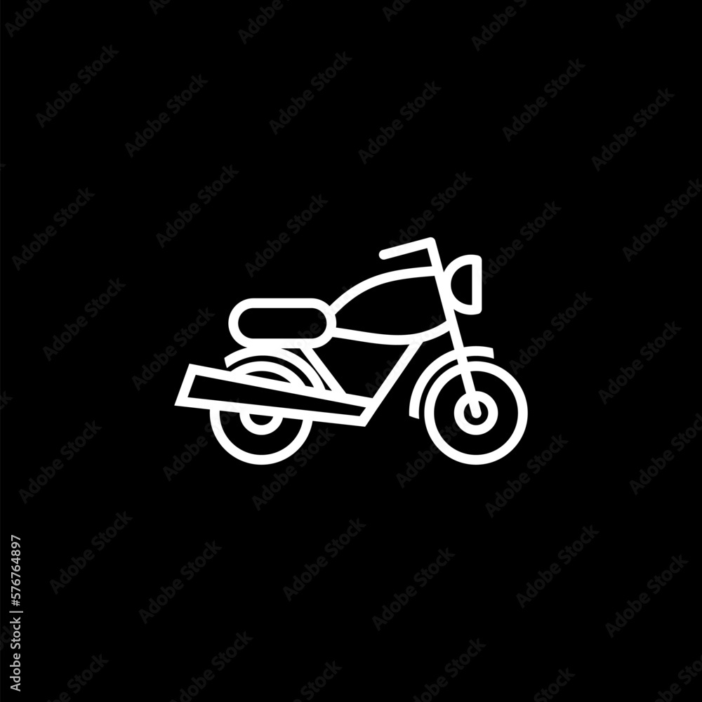 Obraz premium Motorcycle icon isolated on black background. 