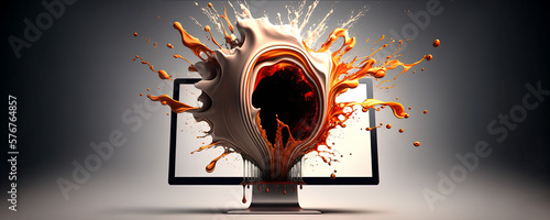 8000x3200_Computer_screen_exploding_Liquid abstract wallpaper collection-modern screen-apple-ios-liquide-2 photo