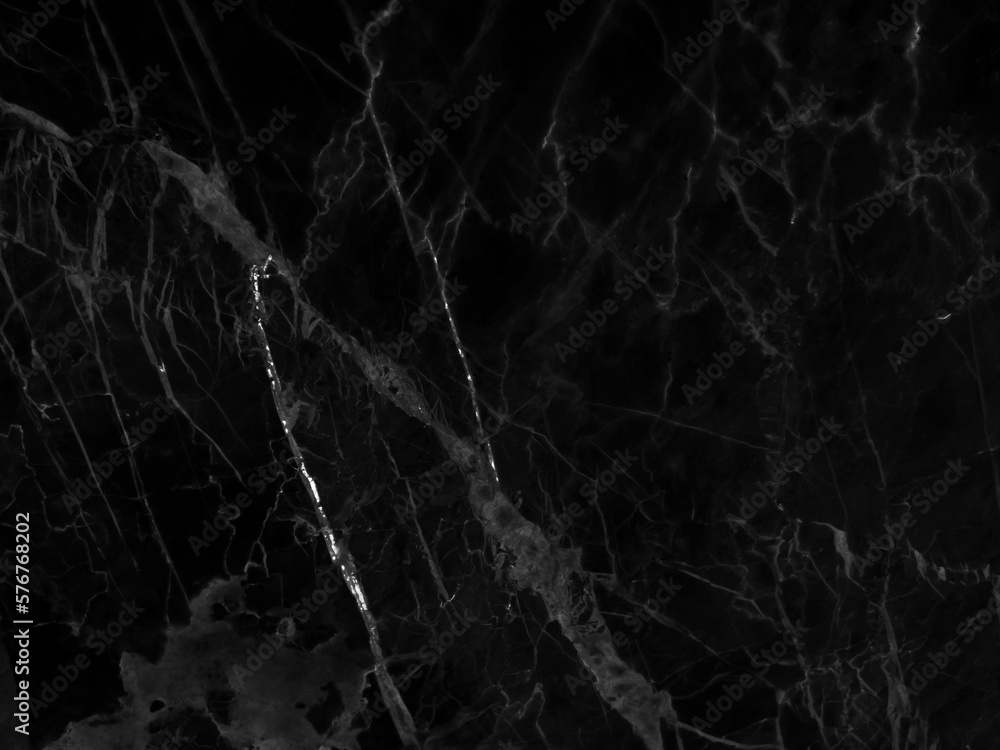 Black marble grunge pattern texture background with white shiny cracks veins, Marble of Thailand, Abstract natural marble black and white for design.	
