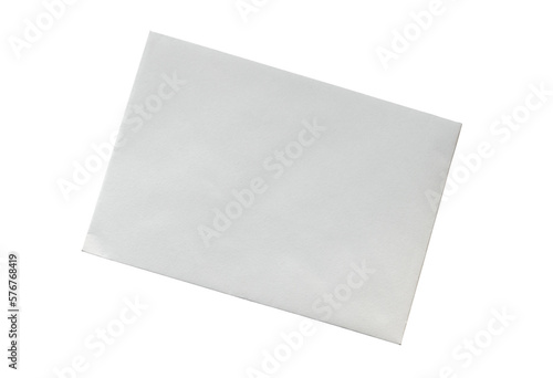 Front view of a white paper enveloppe isolated on white background