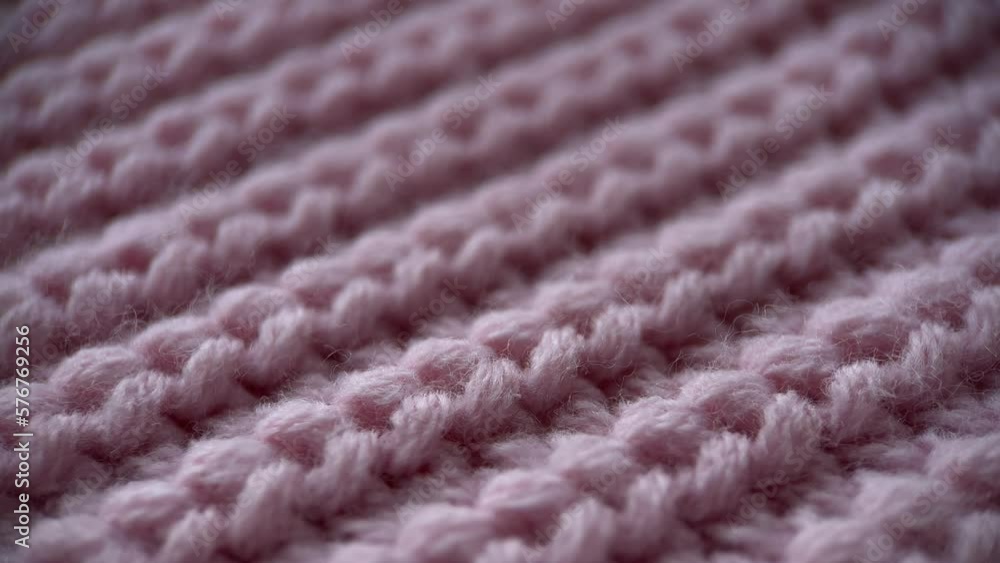 Close Pink Knitted Fabric Slider Shot Close Pink Knitted Fabric Slider Shot