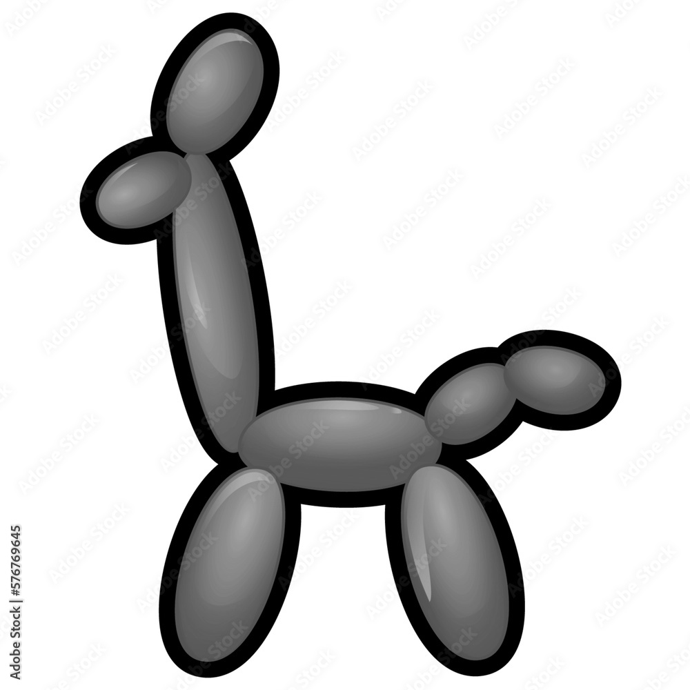 Illustration of a black-white giraffe figure made of modeling balloons on a white background Illustration of a black-white giraffe figure made of modeling balloons on a white background