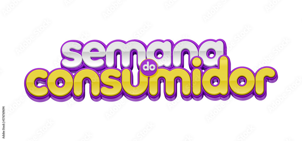 Consumer week label in brazilian portuguese in 3d render - obrazy, fototapety, plakaty 