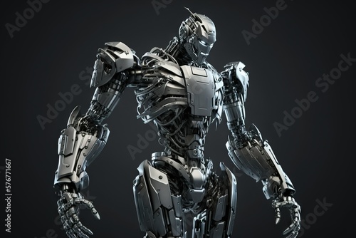 Artificial Intelligence. Humanoid cyborg on the solid background. © oleksandr.info