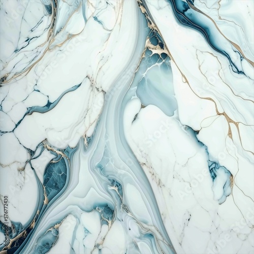 Blue and white marble with golden veins.