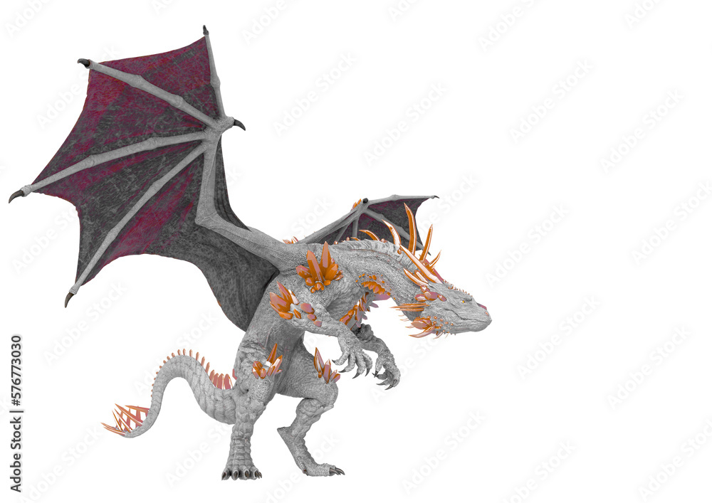 crystal dragon in white background crystal dragon in white background