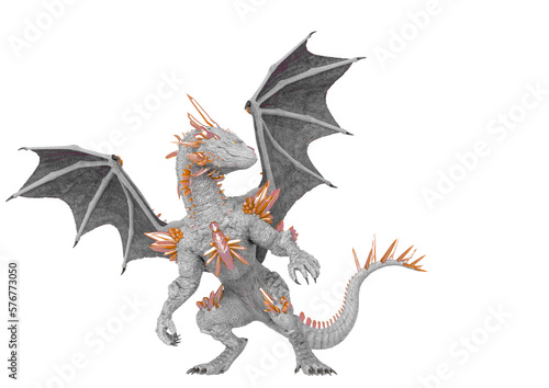 crystal dragon in white background © DM7