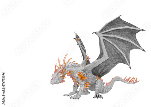 crystal dragon in white background © DM7