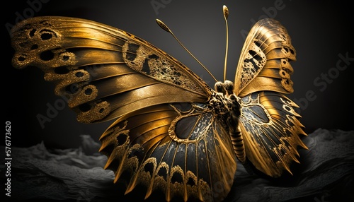 Fotografia, Obraz A golden butterfly