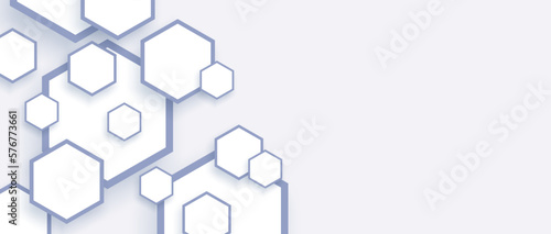 Background with hexagons pattern with shadow. Abstract white backdrop. Modern technology background. Vector EPS 10