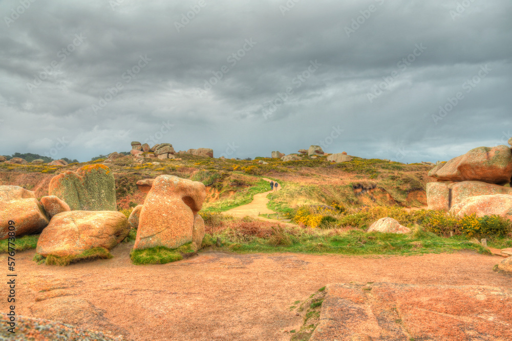 Paysage de la côte de granit rose à Ploumanac'h en Bretagne - France Paysage de la côte de granit rose à Ploumanac'h en Bretagne - France