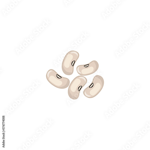 Black eyed pea. Several black-eyed. Vector illustration isolated on white background. For template label, packing, web, menu, logo, textile, icon