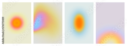 Billede på lærred Set of colorful soft blur gradient background