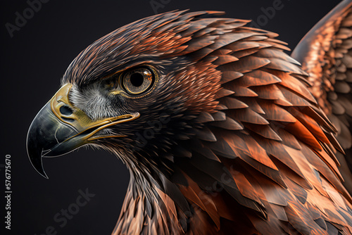 AI bird of prey portrait, claws, beak, bird,