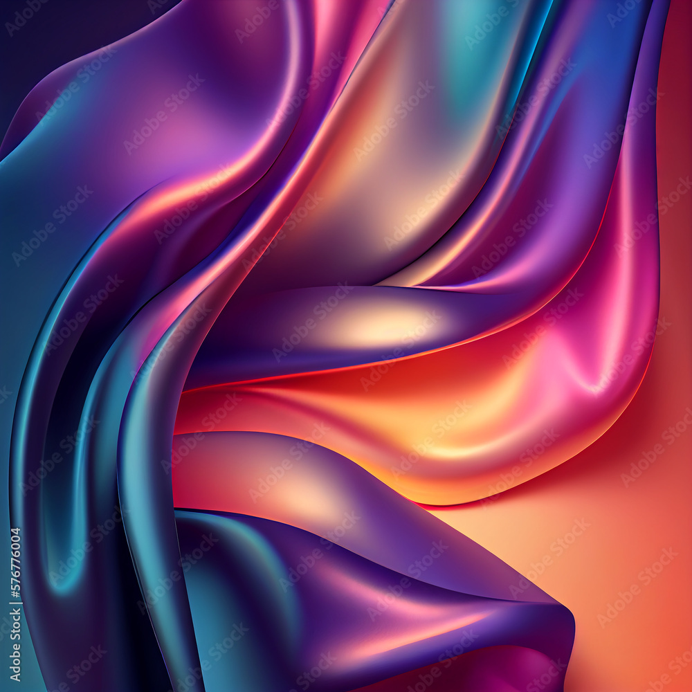 Obraz premium Colorful silk texture elegant background. Generative AI.
