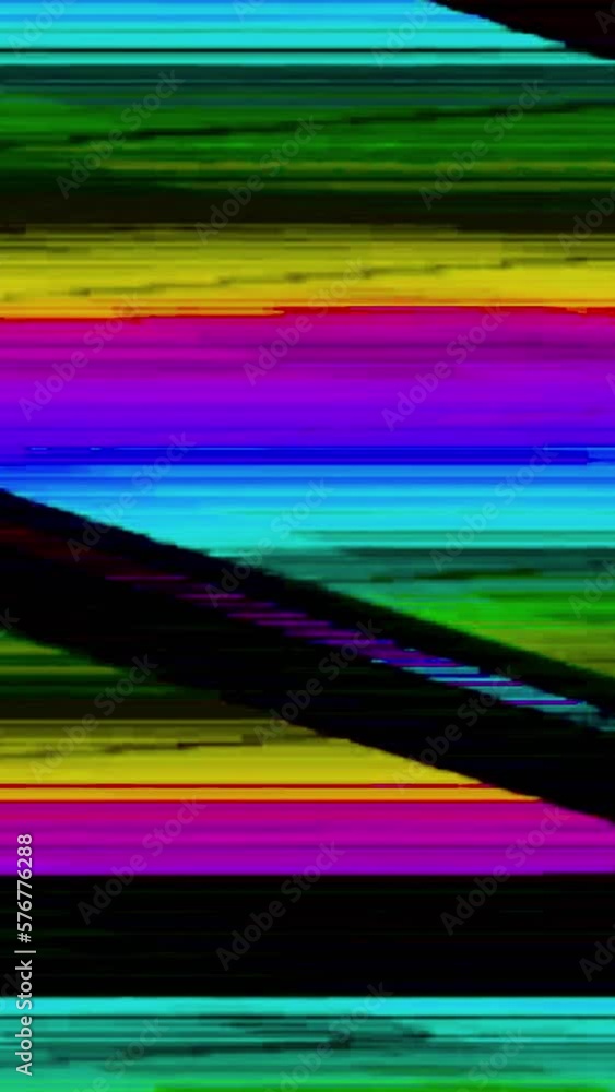 Vertical video. VHS glitch. Analog noise. Videotape rewind. Pink blue