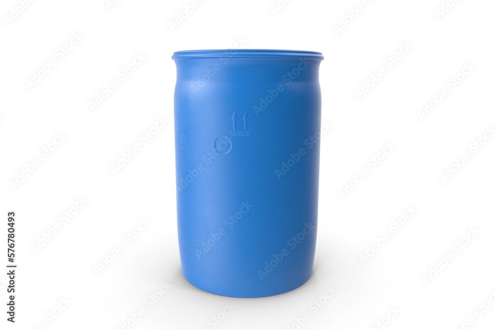 blue plastic industrial container on a white surface blue plastic industrial container on a white surface
