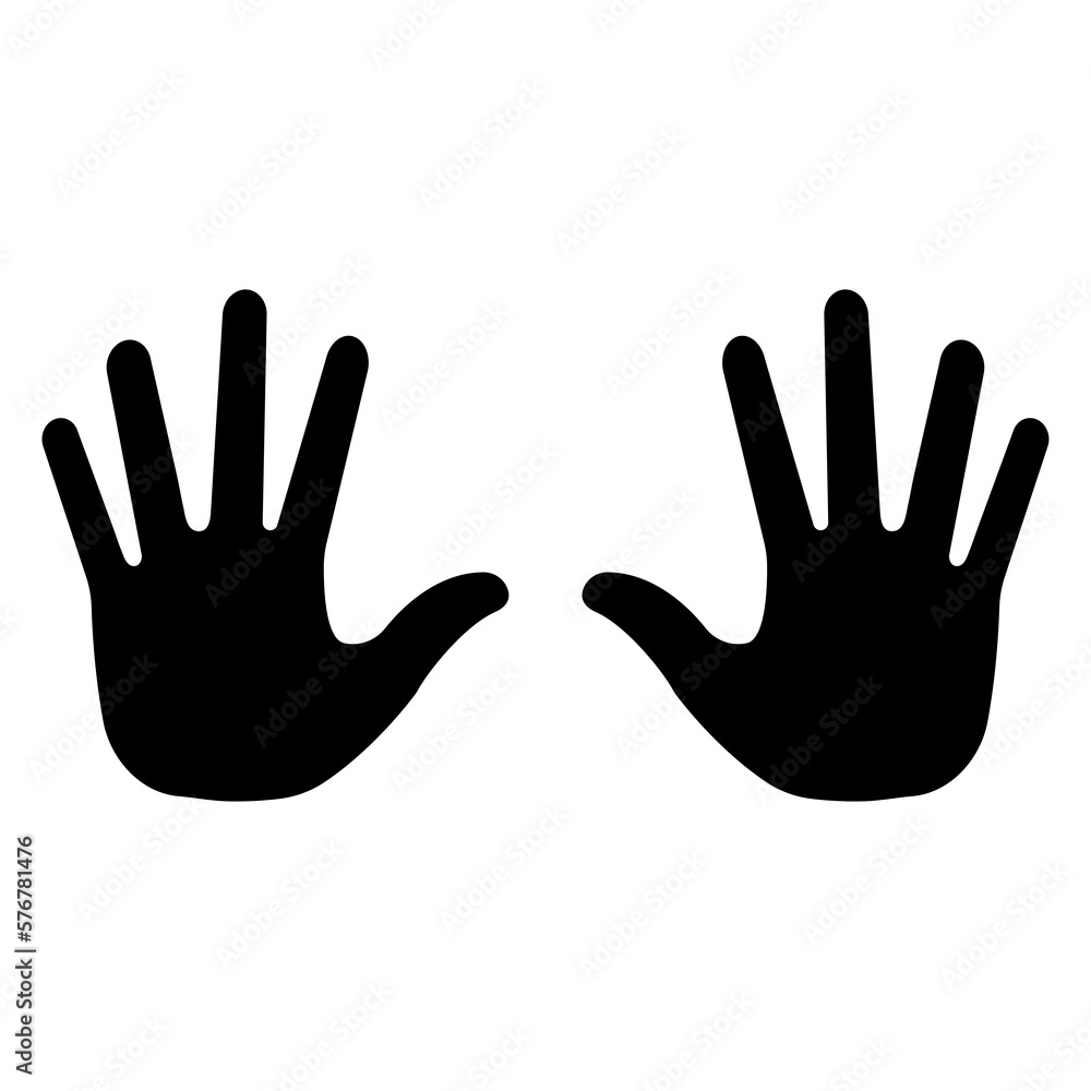 Hand Icon. Two Hand Silhouette. Vector illustration Isolated on White Background. Hand Icon. Two Hand Silhouette. Vector illustration Isolated on White Background.