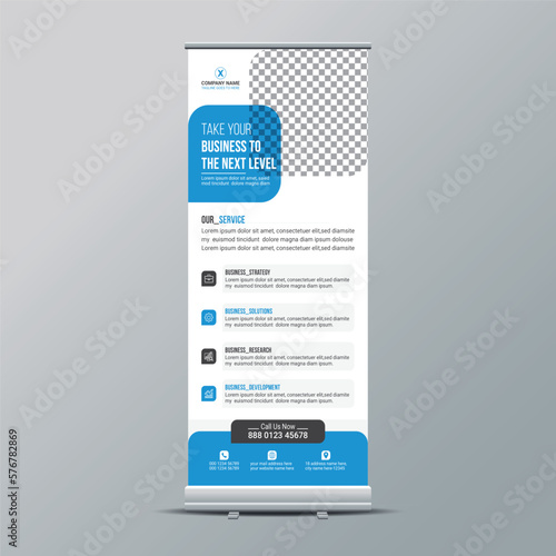 Corporate roll up or X banner or road side or stand banner or pull up banner design template layout for your business or company.