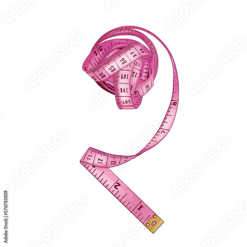 measure pink  isolated on white