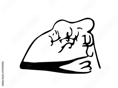 Rock petroglyphs depicting insects and quadrupeds hunting animals. Vector illustration of prehistoric rock petroglyphs discovered on the territory of Armenia