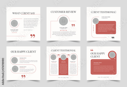 Clients feedback or testimonial social media post, Customer Review banner, Testimonial banner