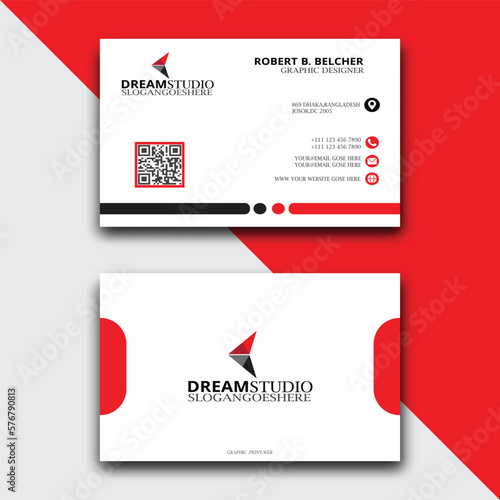 Red and Black business card template Design