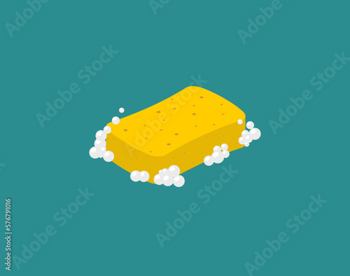 illustration of a piece of sponge with foam