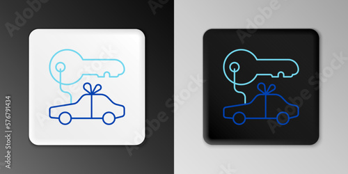 Line Car gift icon isolated on grey background. Car key prize. Colorful outline concept. Vector