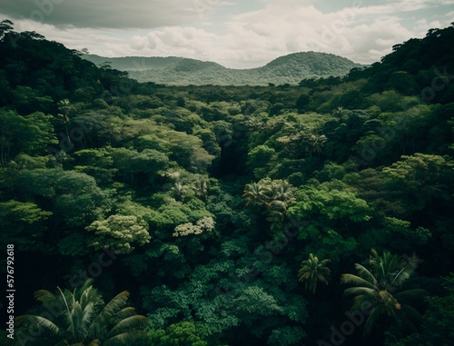 Tropical Landscape - rain forest. generative ai.
