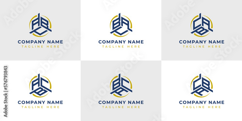 Letter ABC, ACB, BAC, BCA, CAB, CBA Hexagonal Technology Logo Set. Suitable for any business.