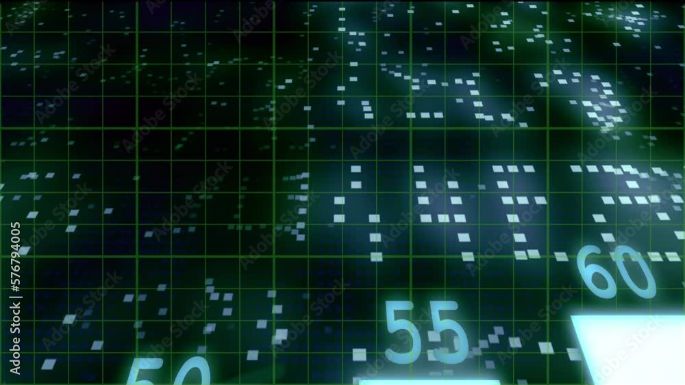 Graph on digital background with random numbers Graph on digital background with random numbers