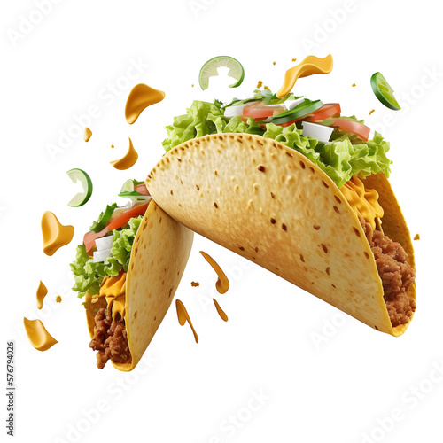 Spice up Your Design Projects with Taco Design Elements on Transparent Background: A PNG Image Format Graphic Design Resource with Alpha Channel Overlays for Web and Digital Art generative AI