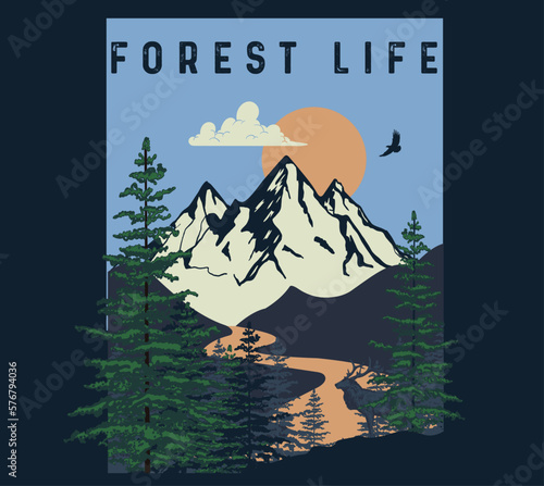 vector outdoor print for t shirts
