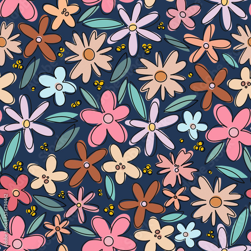 seamless pattern with flowers liberty