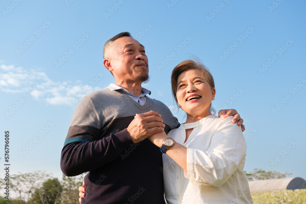 Happy Couple senior smiling and relaxing Happy Couple senior smiling and relaxing