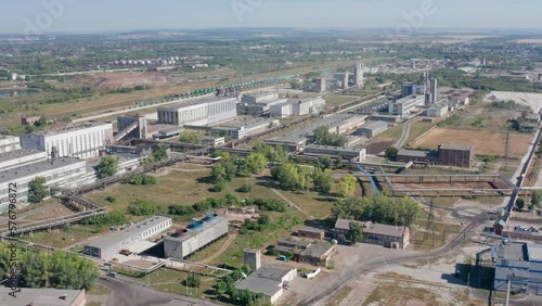 Bashkortostan, Sterlitamak city: urban industrial area. Aerial view. photo