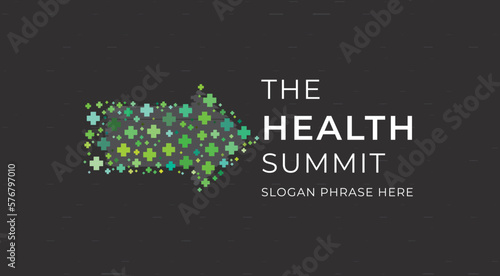 logo graphic design of annual event summit and title made for the healthcare medical theme - annual convention for doctors and nurses