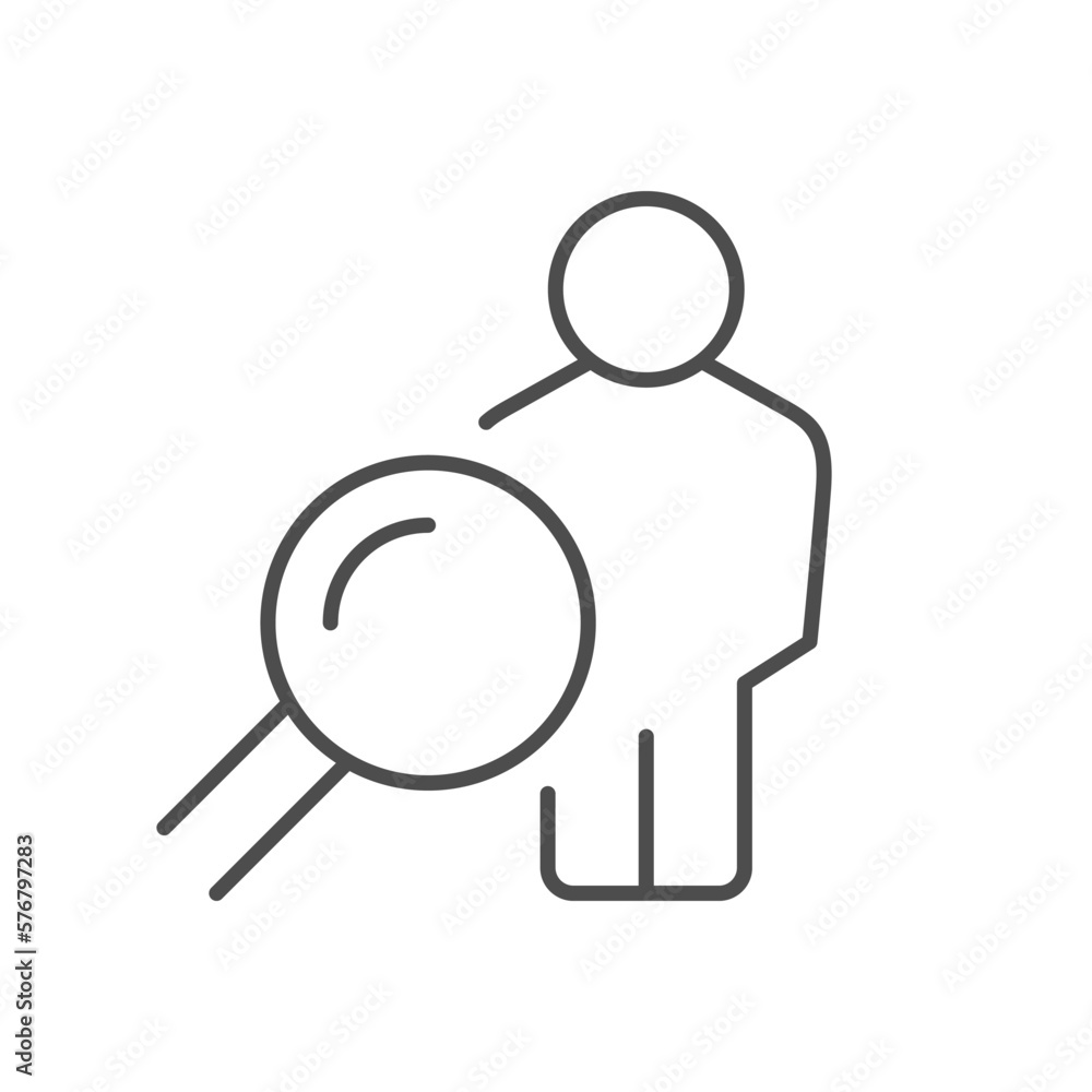 Person analysis line outline icon Person analysis line outline icon