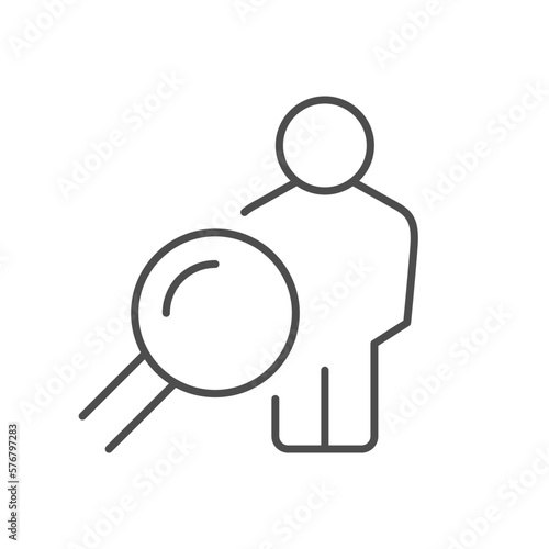 Person analysis line outline icon