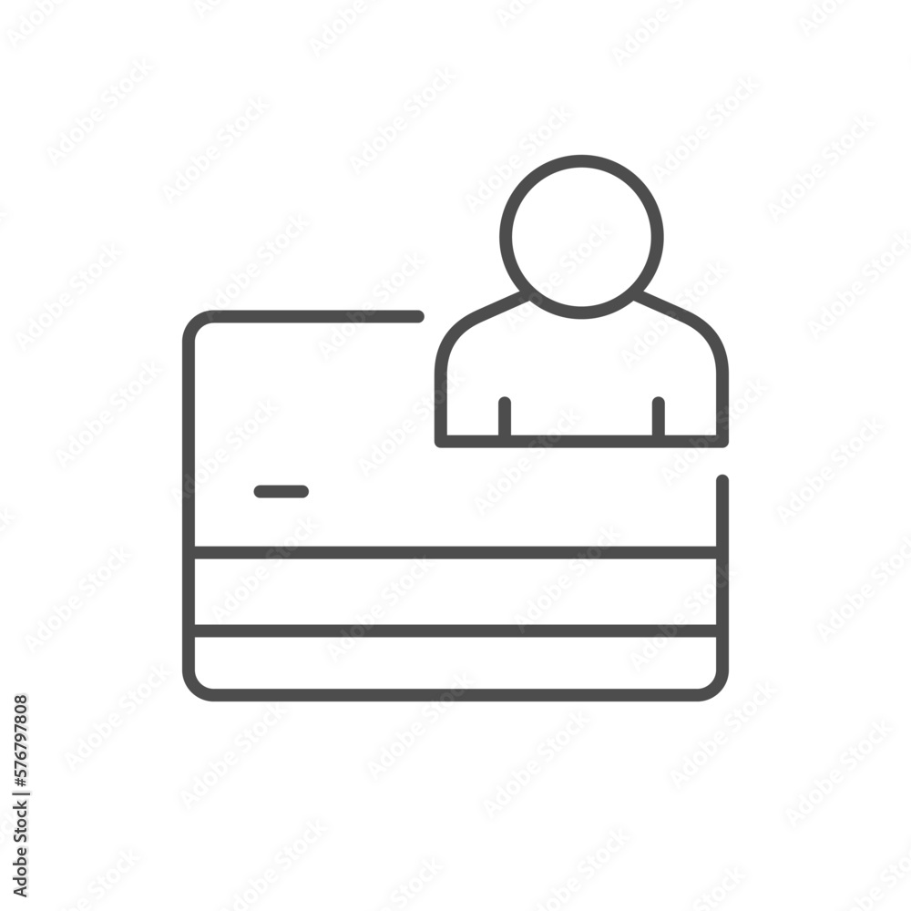 Credit card owner line icon Credit card owner line icon