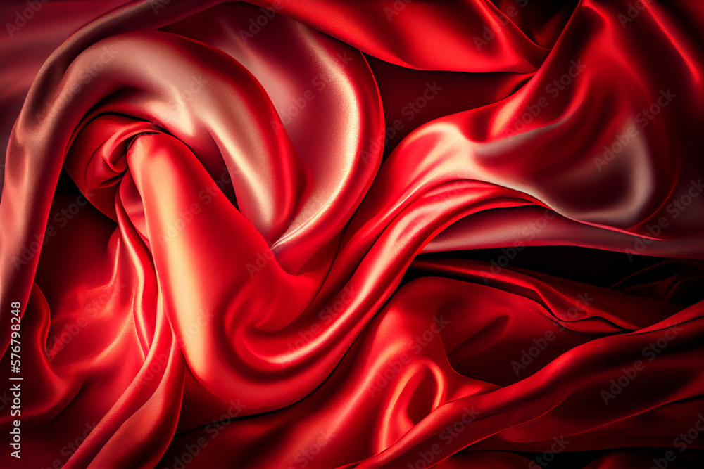Obraz premium Red silk satin waves background