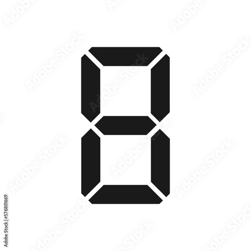 Simple illustration of digital number. Electronic figure of number eight