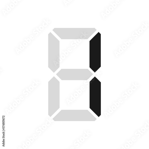 Simple illustration of digital number. Electronic figure of number one