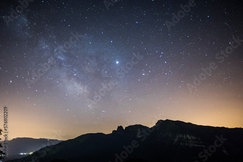 Milky way in Puigsacalm peak, La Garrotxa, Spain photo