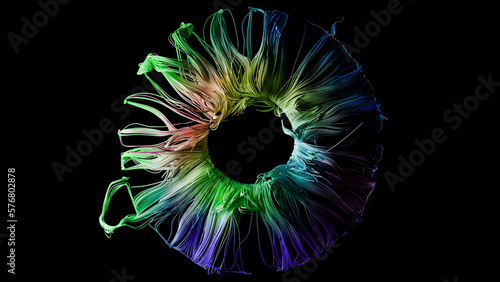 Abstract 3d render of multi colored iris	
